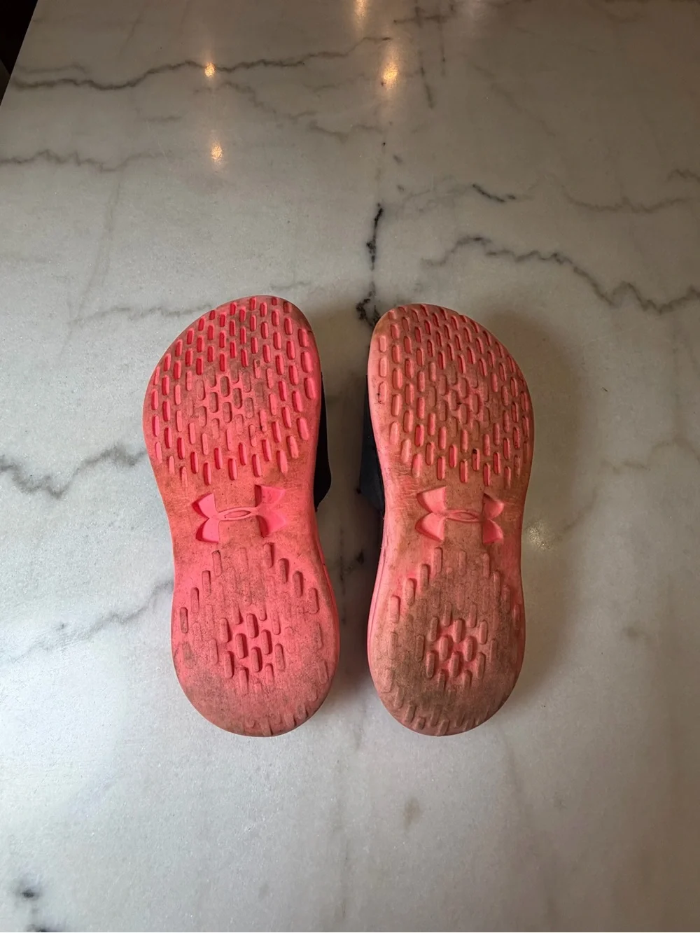 Under Armour Black and Pink Sport Slide Sandals